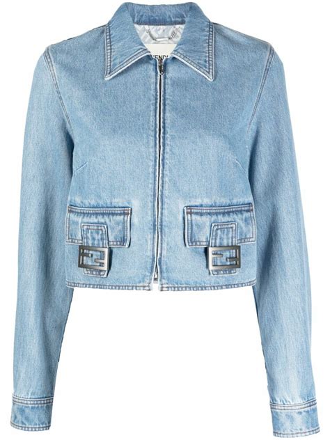 fendi cropped denim jacket|FENDI Cropped denim jacket .